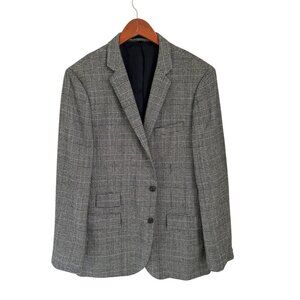 J.Crew Ludlow Blazer Gray Plaid Wool Blend With Notch Lapel Size 44